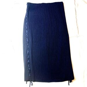 Issey Miyake Dark Blue Pencil Skirt